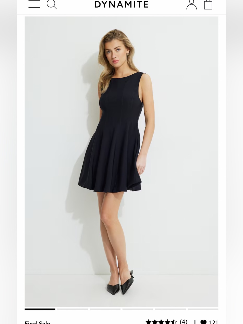 Dynamite Black Sleeveless Fit-and-Flare Mini Dress